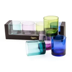 Acrylic 14oz On the Rocks Highball Glass Gift Set in Jewel Tones - Set of 4