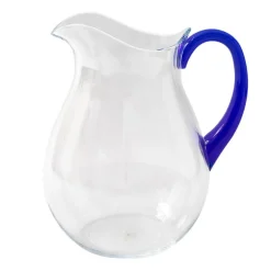 Acrylic Pitcher in Clear with Cobalt Handle - 1 Each
