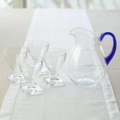 Acrylic Pitcher in Clear with Cobalt Handle - 1 Each
