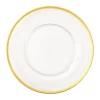 Acrylic Plate Charger in Clear with Gold Rim - 1 Each