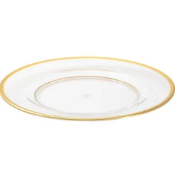 Acrylic Plate Charger in Clear with Gold Rim - 1 Each