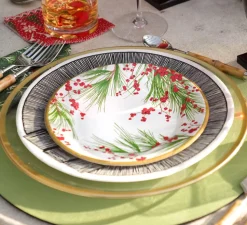 Acrylic Plate Charger in Clear with Gold Rim - 1 Each