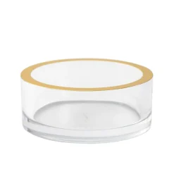 Acrylic Wine Bottle Coaster in Clear with Gold Rim - 1 Each