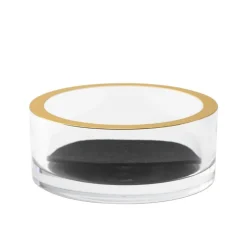 Acrylic Wine Bottle Coaster in Clear with Gold Rim - 1 Each