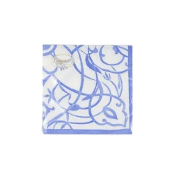 Algarve Ceramic Blue Paper Linen Cocktail Napkins - 15 Per Package