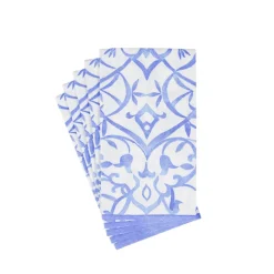Algarve Ceramic Blue Paper Linen Guest Towel Napkins - 12 Per Package
