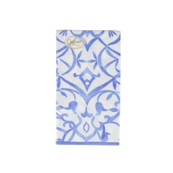 Algarve Ceramic Blue Paper Linen Guest Towel Napkins - 12 Per Package
