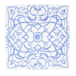 Algarve Ceramic Blue Paper Linen Luncheon Napkins - 15 Per Package