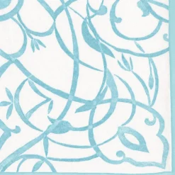 Algarve Paper Linen Dinner Napkins in Aqua - 12 Per Package