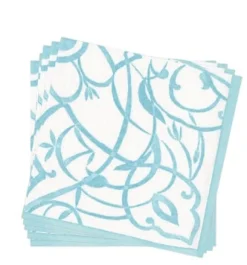 Algarve Paper Linen Dinner Napkins in Aqua - 12 Per Package