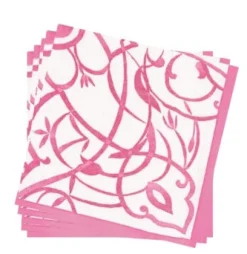 Algarve Paper Linen Dinner Napkins in Fuchsia - 12 Per Package