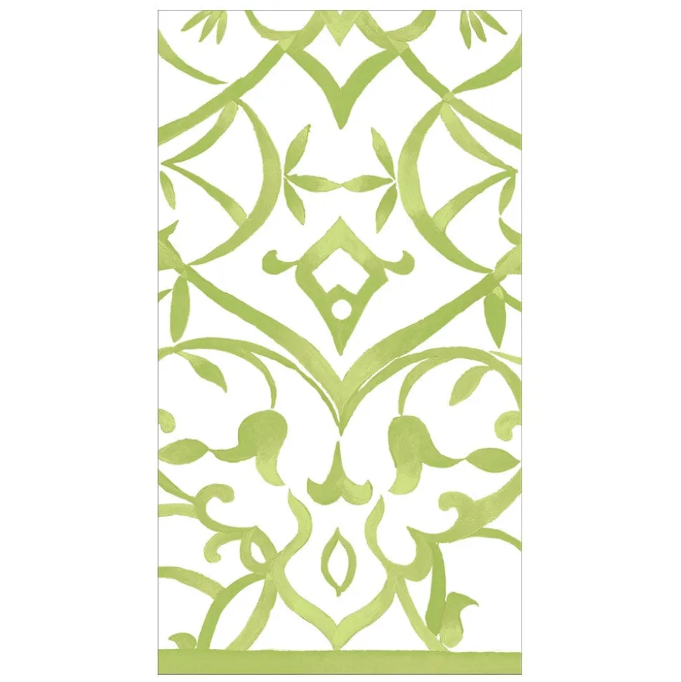 Algarve Paper Linen Guest Towel Napkins in Moss - 12 Per Package