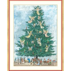 Angel Tree and Nativity Scene Classic Boxed Christmas Cards - includes 15 cards & envelopes