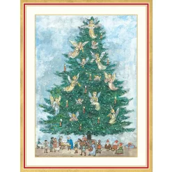 Angel Tree and Nativity Scene Classic Boxed Christmas Cards - includes 15 cards & envelopes