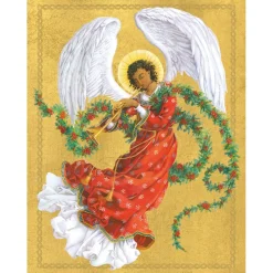 Angel With Garland Large Boxed Christmas Cards - includes 15 Boxed Christmas Cards