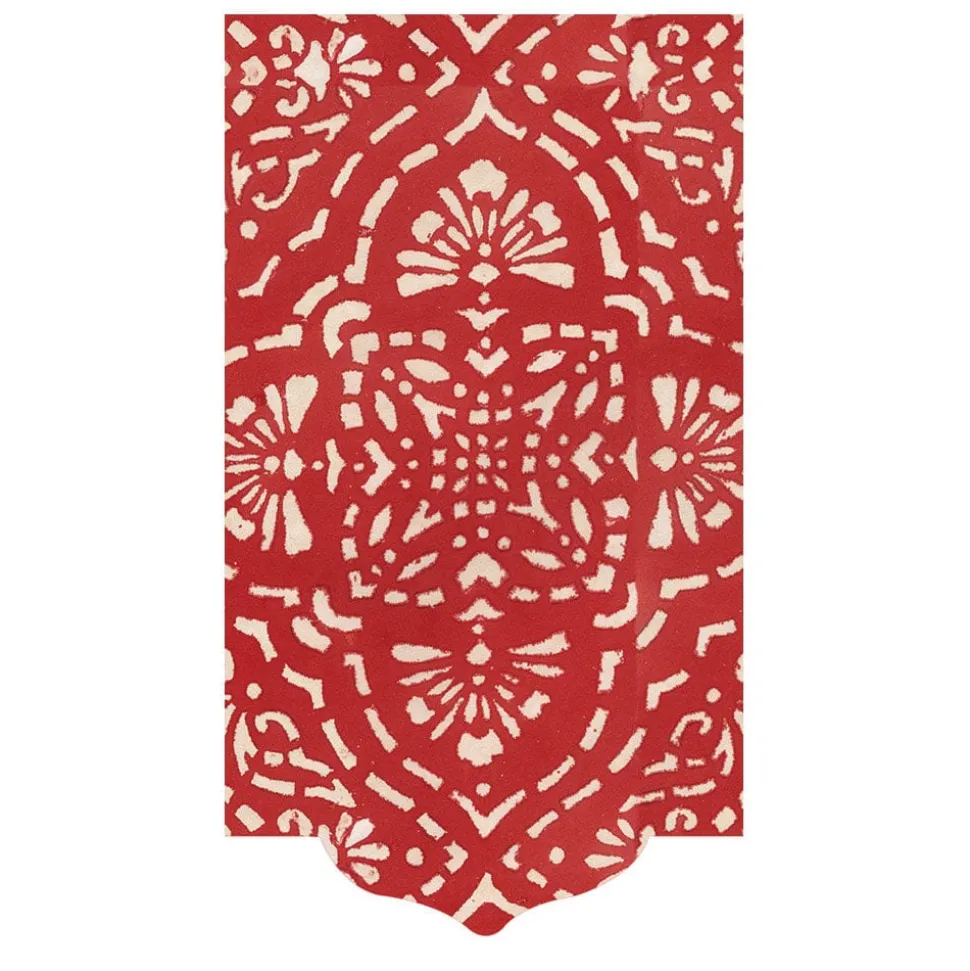 Annika Die-Cut Paper Linen Guest Towel Napkins in Red - 12 Per Package