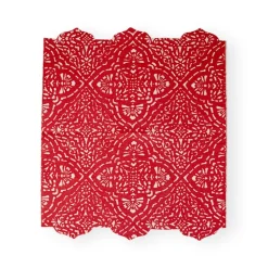 Annika Die-Cut Paper Linen Guest Towel Napkins in Red - 12 Per Package