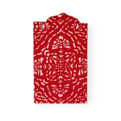 Annika Die-Cut Paper Linen Guest Towel Napkins in Red - 12 Per Package