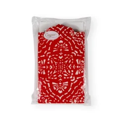 Annika Die-Cut Paper Linen Guest Towel Napkins in Red - 12 Per Package