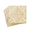 Annika Paper Cocktail Napkins in Ivory & Gold - 20 Per Package