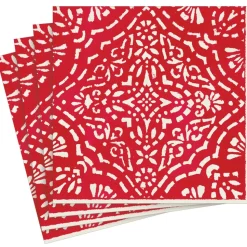 Annika Paper Linen Dinner Napkins in Red - 12 Per Package