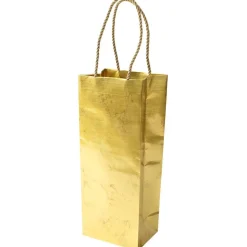 Antique Gold Wine & Bottle Gift Bag - 1 Each