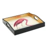 Audubon Birds Flamingo Lacquer Square Tray - 1 Each