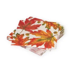 Autumn Hues White Cocktail Napkins - 20 Per Package