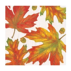 Autumn Hues White Luncheon Napkins - 20 Per Package