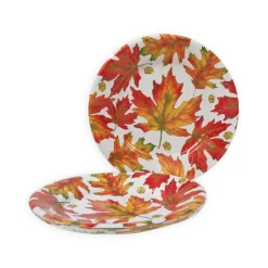 Autumn Hues White Salad & Dessert Plates - 8 Per Package