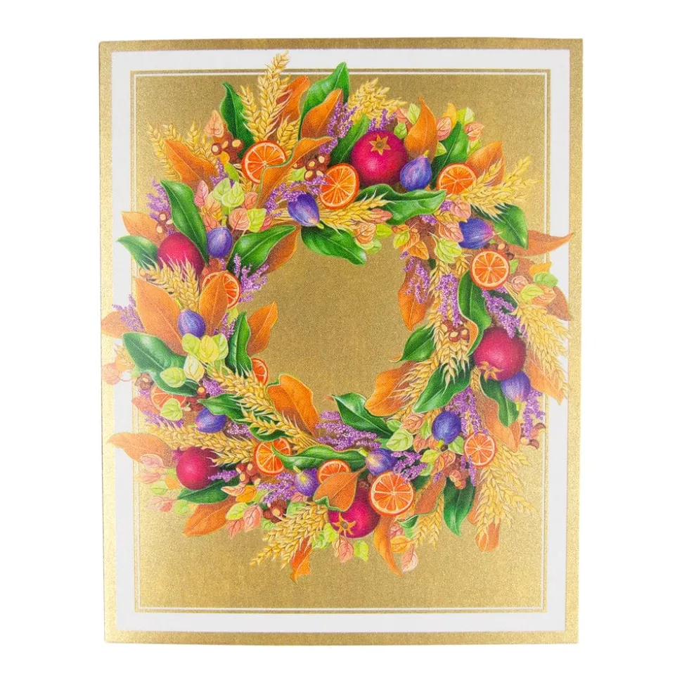 Autumn Wreath Petite Boxed Christmas Cards - includes 15 cards & envelopes