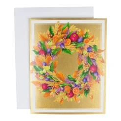 Autumn Wreath Petite Boxed Christmas Cards - includes 15 cards & envelopes