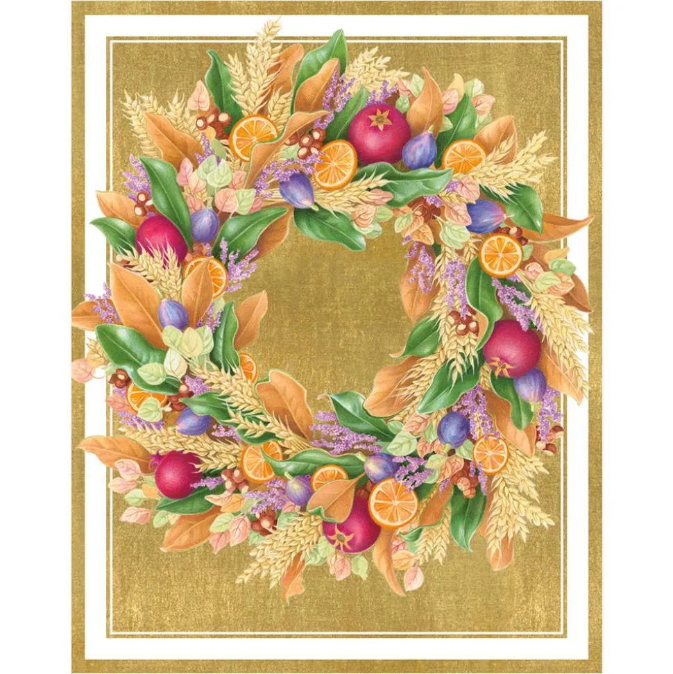 Autumn Wreath Petite Boxed Christmas Cards - includes 15 cards & envelopes