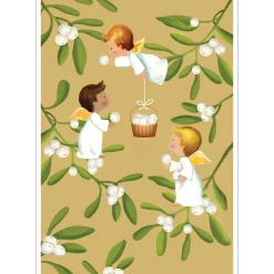 Baby And Angels Mistletoe Small Boxed Christmas Cards - includes 15 cards & envelopes