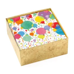 Balloons and Confetti Boxed Paper Cocktail Napkins in White - 40 Per Box