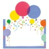 Balloons and Confetti Die-Cut Place Cards - 8 Per Package