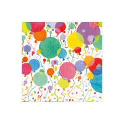 Balloons and Confetti Paper Cocktail Napkins in White - 20 Per Package
