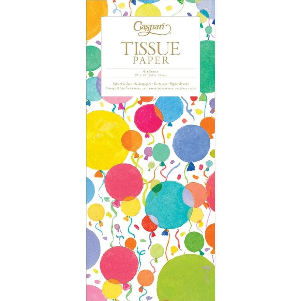 Balloons and Confetti Tissue Paper - 4 Sheets Included