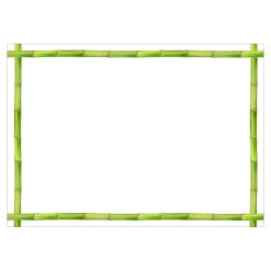 Bamboo Border Green Correspondence Cards - 12 Per Package