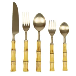 Bamboo Handle 5 Piece Flatware