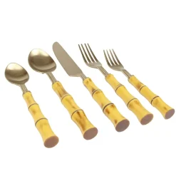 Bamboo Handle 5 Piece Flatware