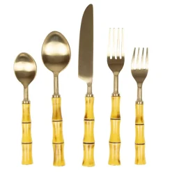 Bamboo Handle 5 Piece Flatware