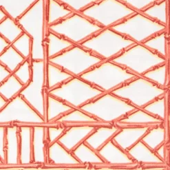 Bamboo Screen Coral Paper Linen Dinner Napkins - 12 Per Package