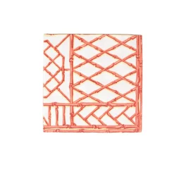 Bamboo Screen Coral Paper Linen Dinner Napkins - 12 Per Package