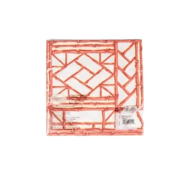 Bamboo Screen Coral Paper Linen Dinner Napkins - 12 Per Package
