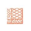 Bamboo Screen Coral Paper Linen Cocktail Napkins - 15 Per Package