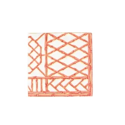 Bamboo Screen Coral Paper Linen Cocktail Napkins - 15 Per Package