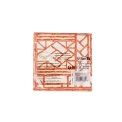 Bamboo Screen Coral Paper Linen Cocktail Napkins - 15 Per Package