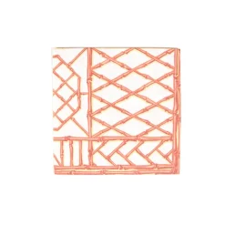 Bamboo Screen Coral Paper Linen Luncheon Napkins - 15 Per Package