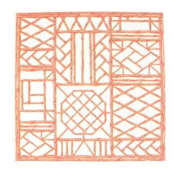 Bamboo Screen Coral Paper Linen Luncheon Napkins - 15 Per Package